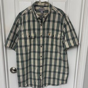 Carhartt Men's Casual Plaid Button-Down Shirt %100 percent cotton size L